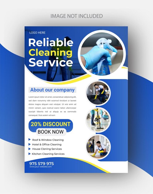 Vector cleaning service print flyer and poster template