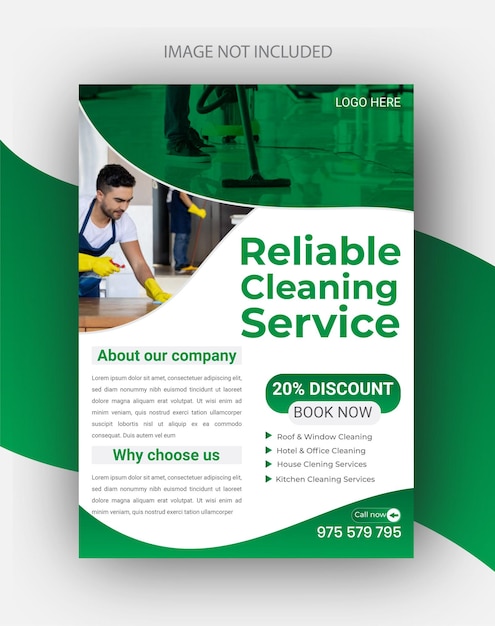 Cleaning service print flyer and poster template