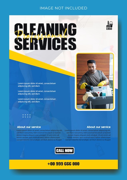 Vector cleaning service promotion flyer template