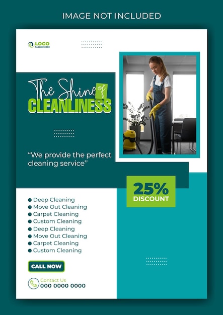 Vector cleaning service promotion flyer template