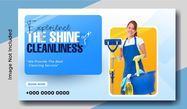 Vector cleaning service promotional web banner template design