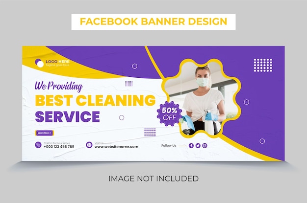 Cleaning service social media banner and web banner premium vector