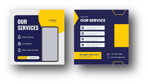 Cleaning service social media post template Design