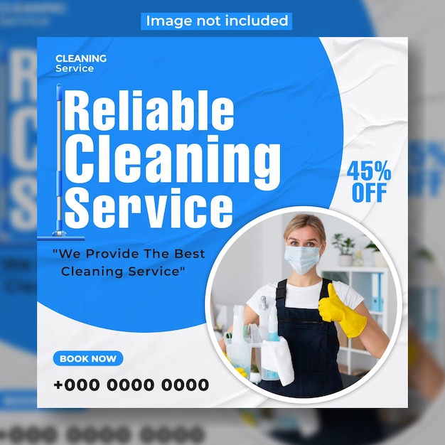 Cleaning service social media post template