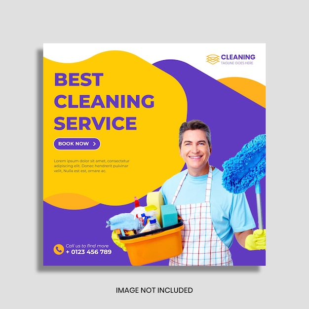 Cleaning service social media post template