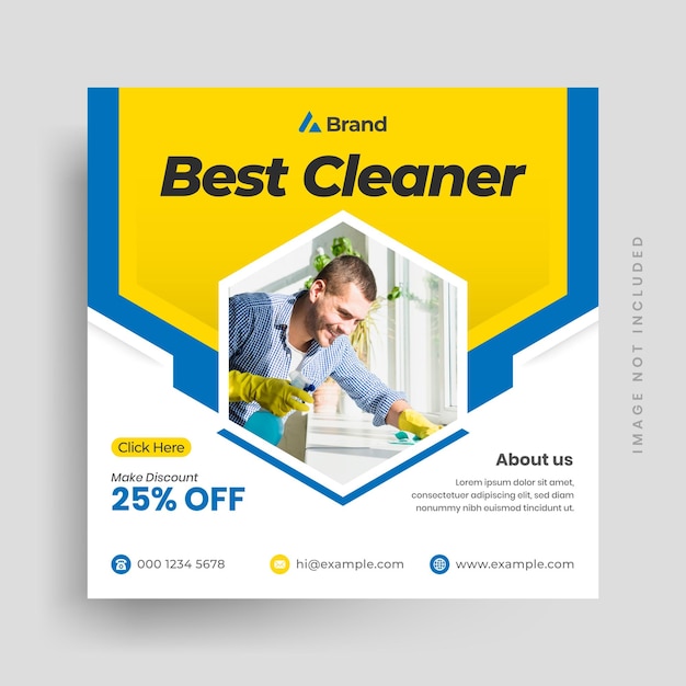 Cleaning service social media postInstagram banner template