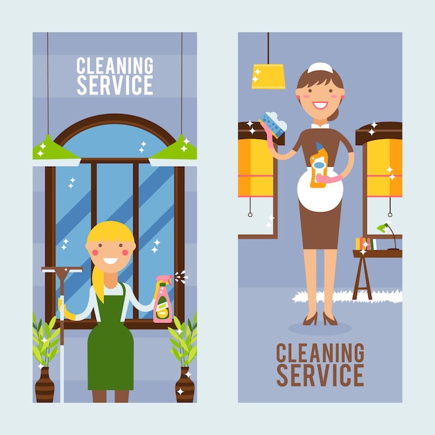 Cleaning service vertical banner