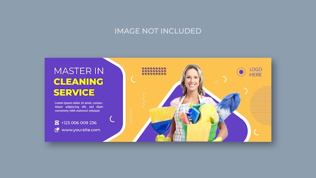 Vector cleaning service web banner template design