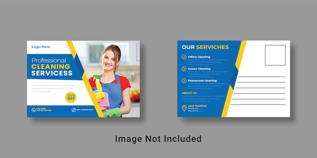 cleaning services post card design