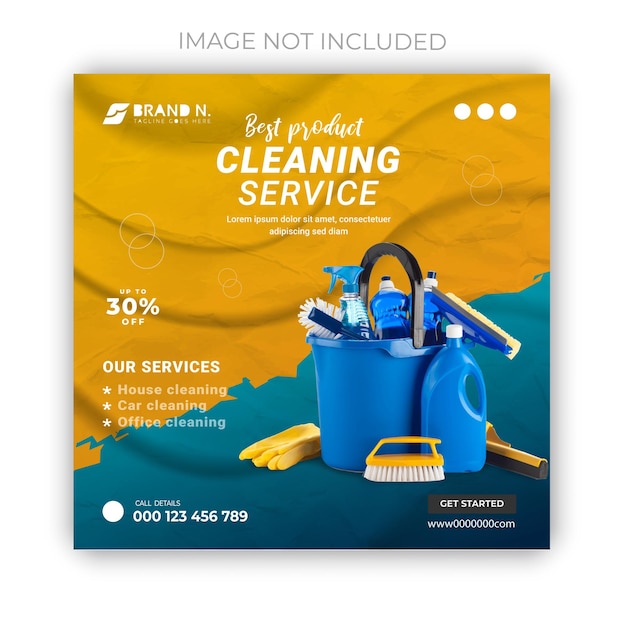 Cleaning social media post and house cleaning service business promotion social media post