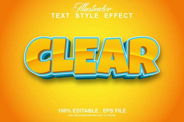 clear text effect editable