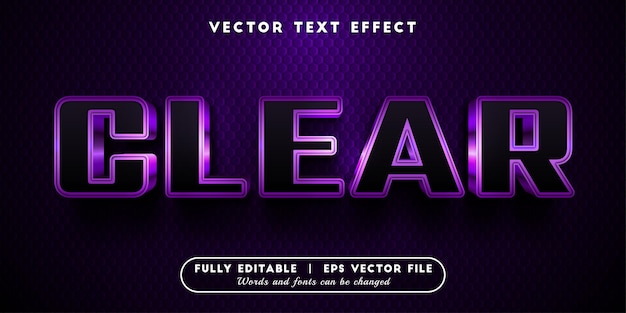 Clear text effect with editable text style