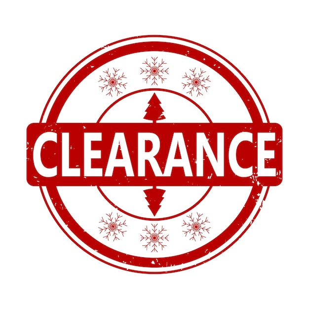 Clearance rubber stamp for winter holiday