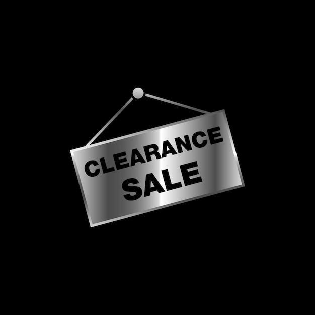 Vector clearance sale silver hanging sign discount store template