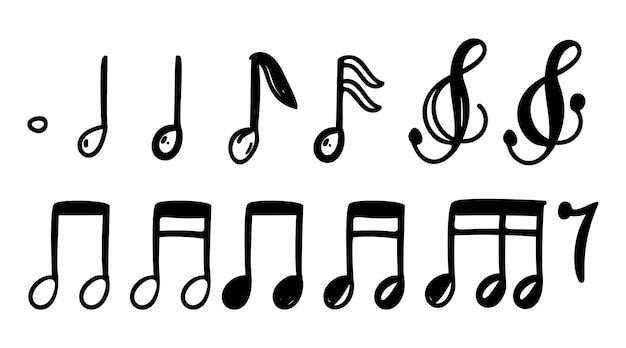 Clef musical element doodle hand drawn brush vector illustration