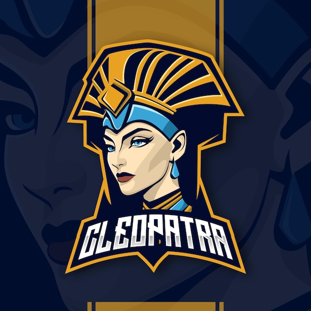 Cleopatra mascot esport logo design