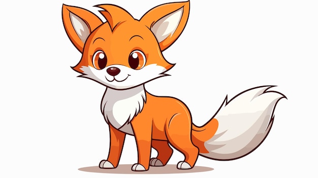 Vector clever cartoon fox in warm gradient line drawing