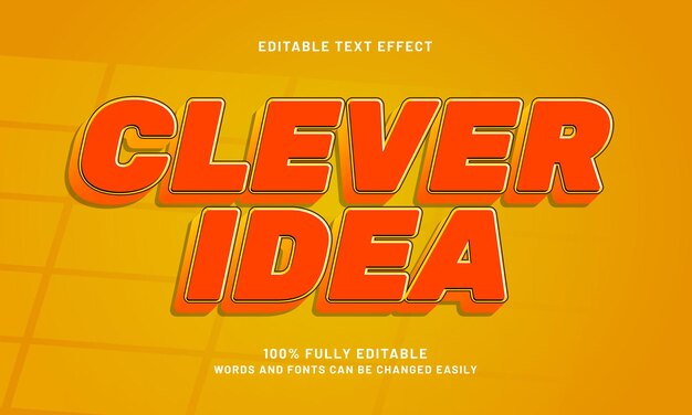 Vector clever idea editable text effects with a smart and simple theme