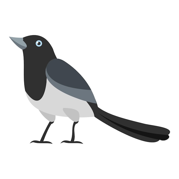 Clever magpie icon Flat illustration of clever magpie vector icon for web