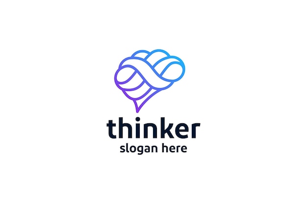 Clever think brain logo vector design