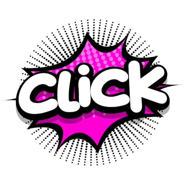 Click Comic book explosion bubble vector illustration