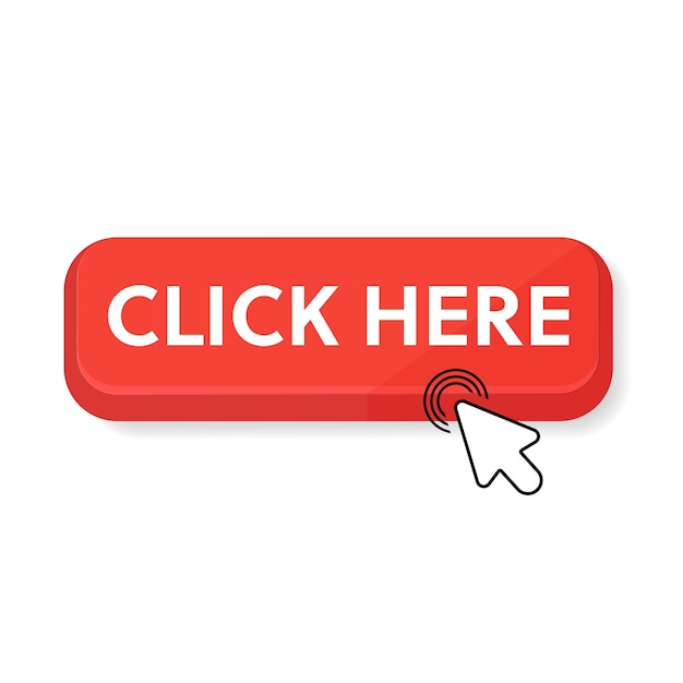 Click the handclick button here Vector illustration on a white background