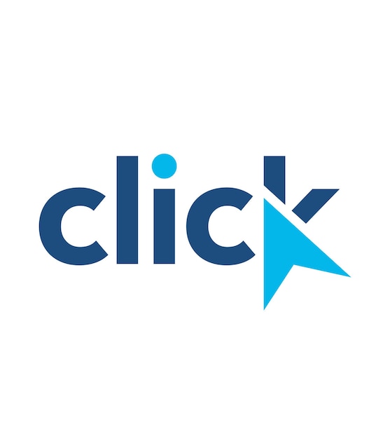 The click logo represents the ease of accessing the service. click logo vector