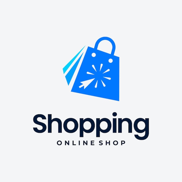 Click shop logo icon design. online shop logo design