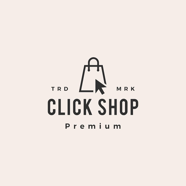 Click shop shopping bag hipster vintage logo