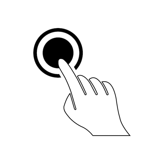 Click with hand cursor Icon for design Easily editable