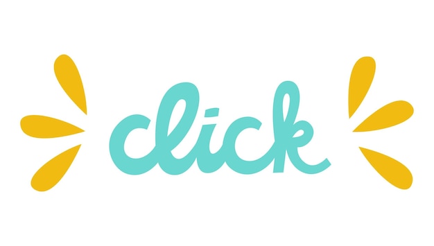 Vector click word lettering for social media