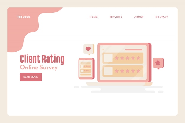 Client rating online landing page