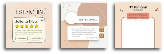 client testimonial social media post design Customer service feedback review social media post