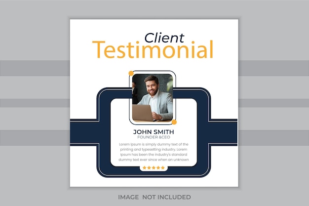 Client testimonials or Customer feedback review star rating banner Speech Bubble Quote design templa