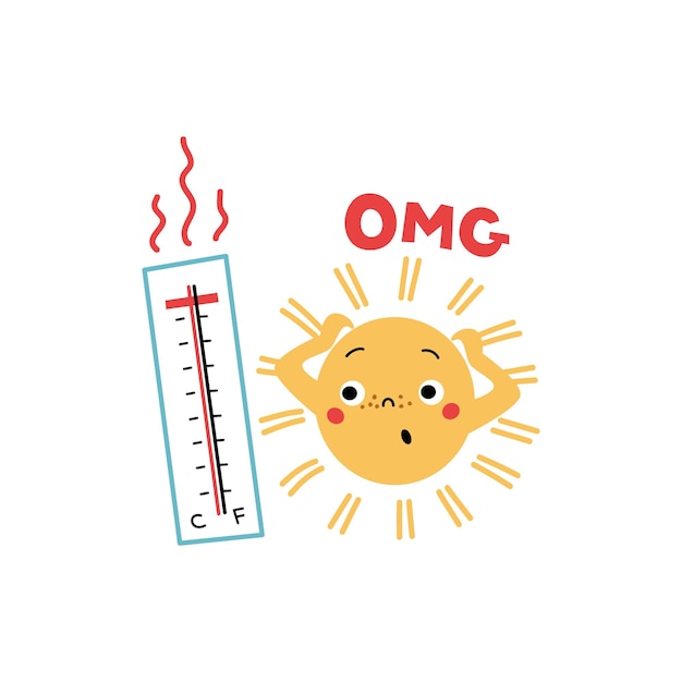 Climate warming and sun safety concept for kids