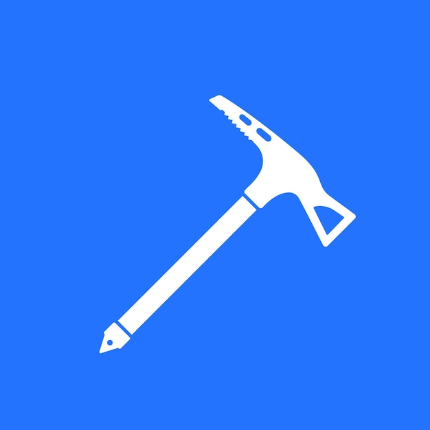 Climbing axe vector white icon