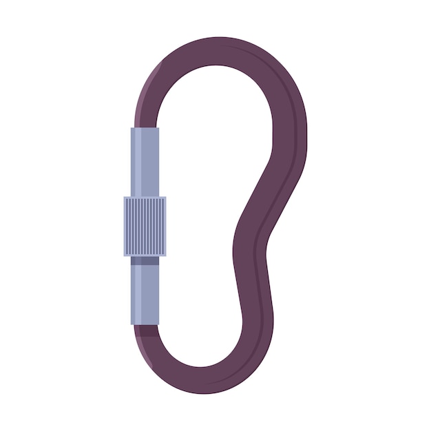 Climbing carabiner vector cartoon illustration isolated on a white background