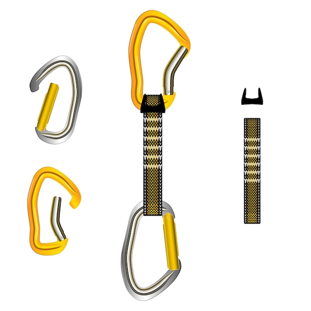 Climbing equipment vector set