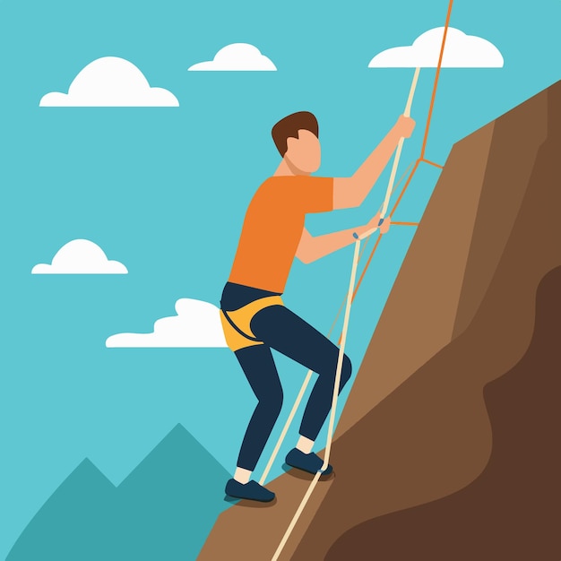 Vector climbing illustration flat vector minimal