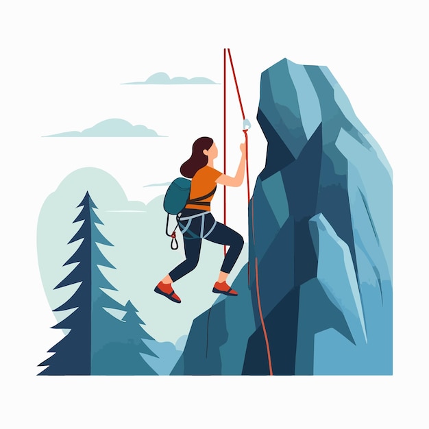 Vector climbing illustration flat vector minimal