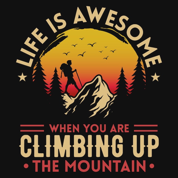 Climbing up tshirt design