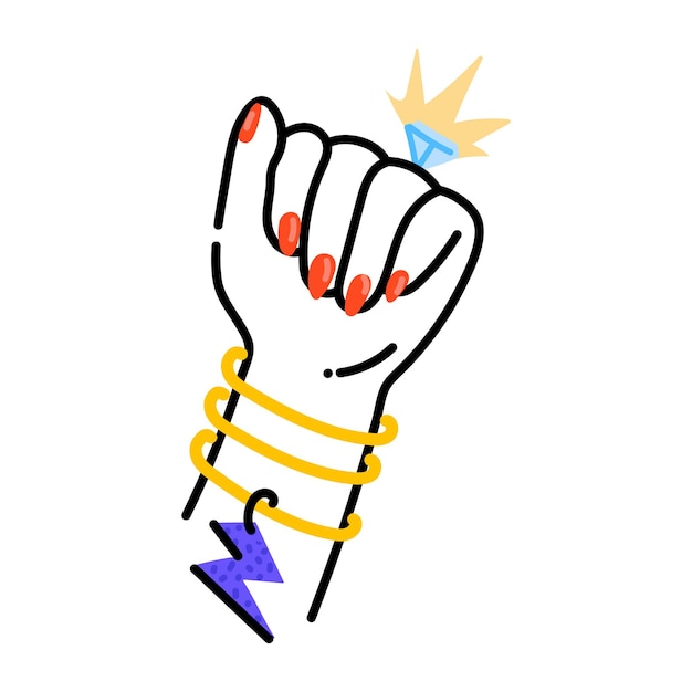 A clinched hand showing the concept of girl power flat icon