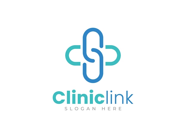 Vector clinic link logo design vector template