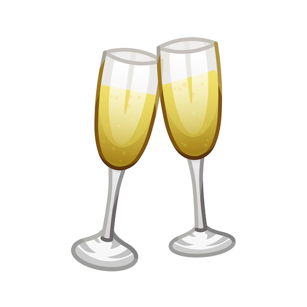 Clinking champagne glasses Large size icon of emoji cocktail