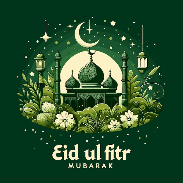 clip art Eid Mubarak modern design eid ul fitr and eid ul adha vector illustration