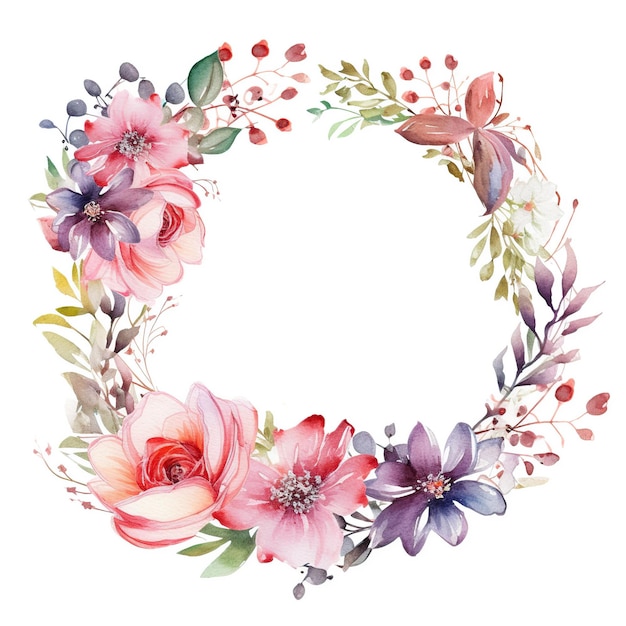 clip art flower wreath frame