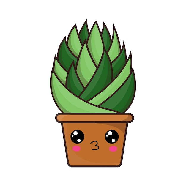 Clip art of a funny house plant. Vector illustration of a cute plant.