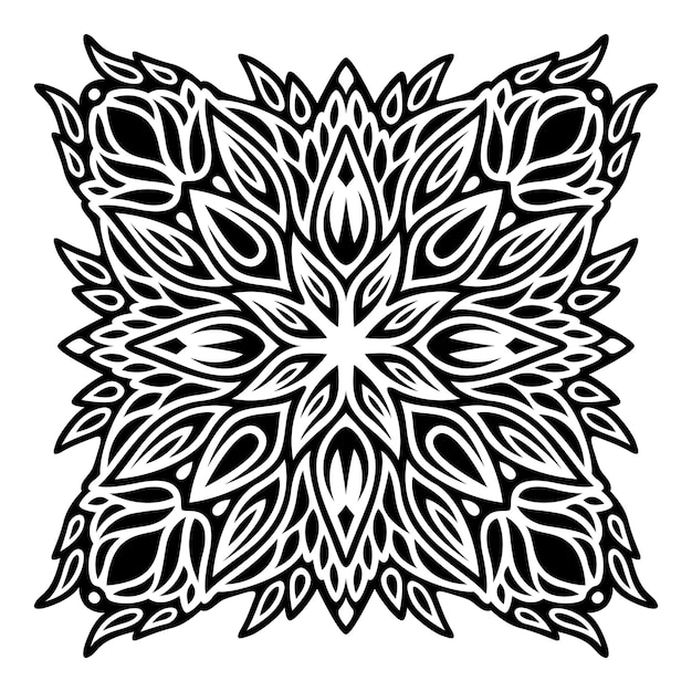 Clip art with black tribal floral pattern