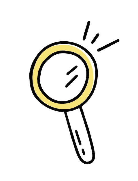 The clipart doodle magnifier Vector illustration in line