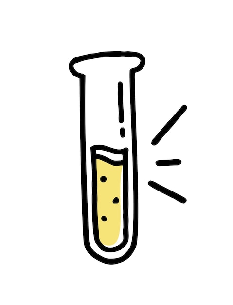 The clipart doodle test tube Vector illustration in line